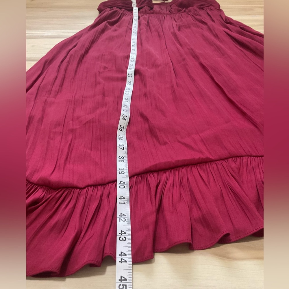 Anthropologie Red Maxi Dress with Ruffled Hem - Picture 13 of 15
